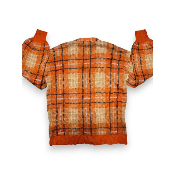 Forever 21 Orange Plaid Button Front Cardigan Size Medium - Picture 10 of 11